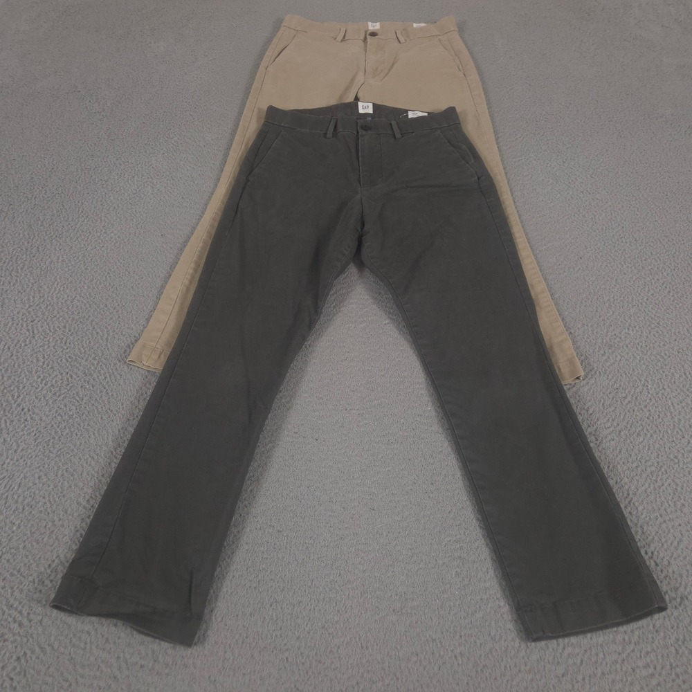 LOT OF 2 Gap Pants Mens 28x28 Multi Modern Taper Khakis Stretch Athletic Preppy